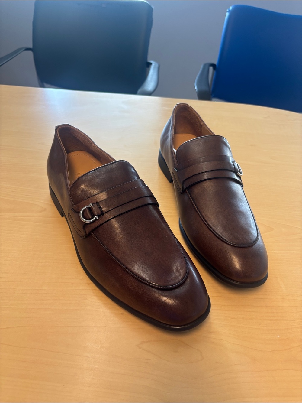 Salvatore Ferragamo Men's Brown Leather Bit Loafers